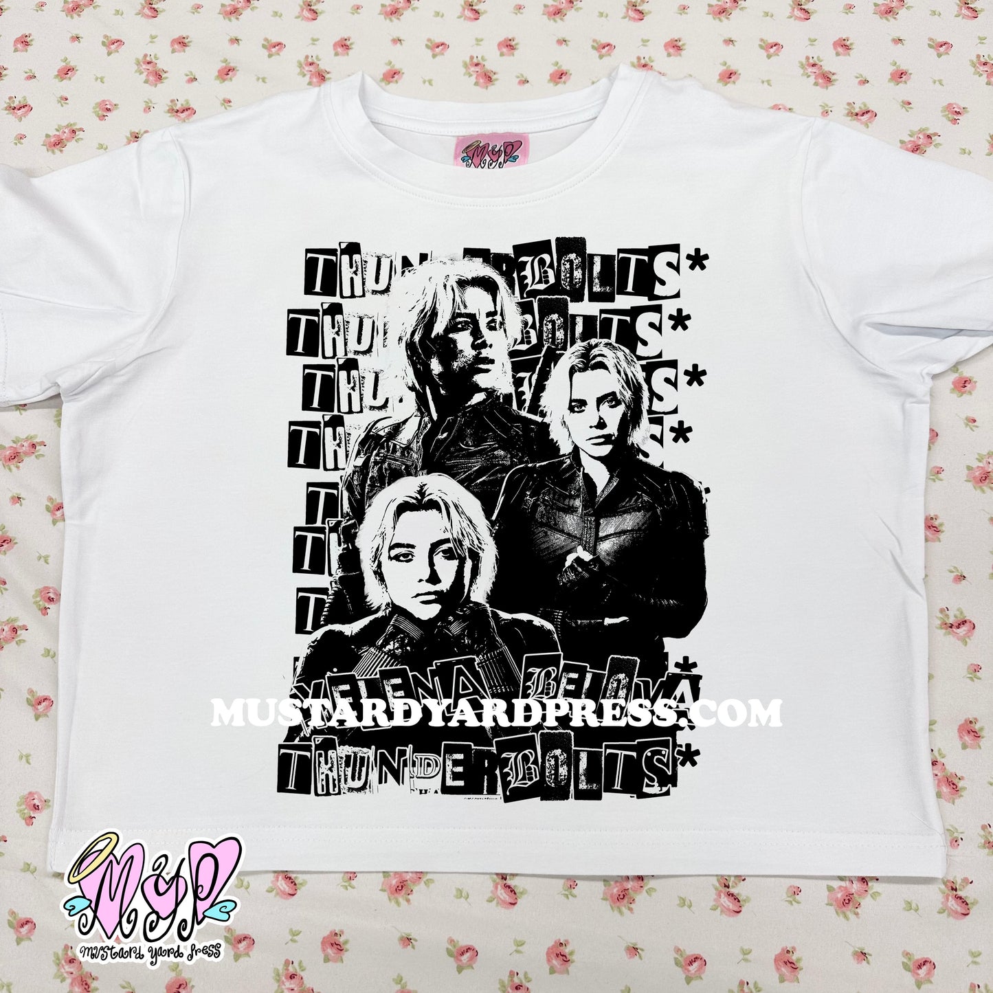 yel collage baby tee
