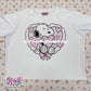 dog heart bow baby tee