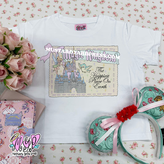 postcard magic castle baby tee