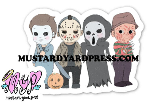 slasher icons kewpie mini sticker