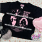 dark ani pink ink baby tee