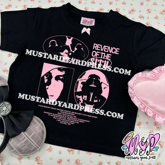 dark ani pink ink baby tee
