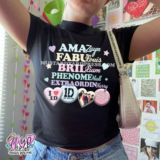 1d fan baby tee