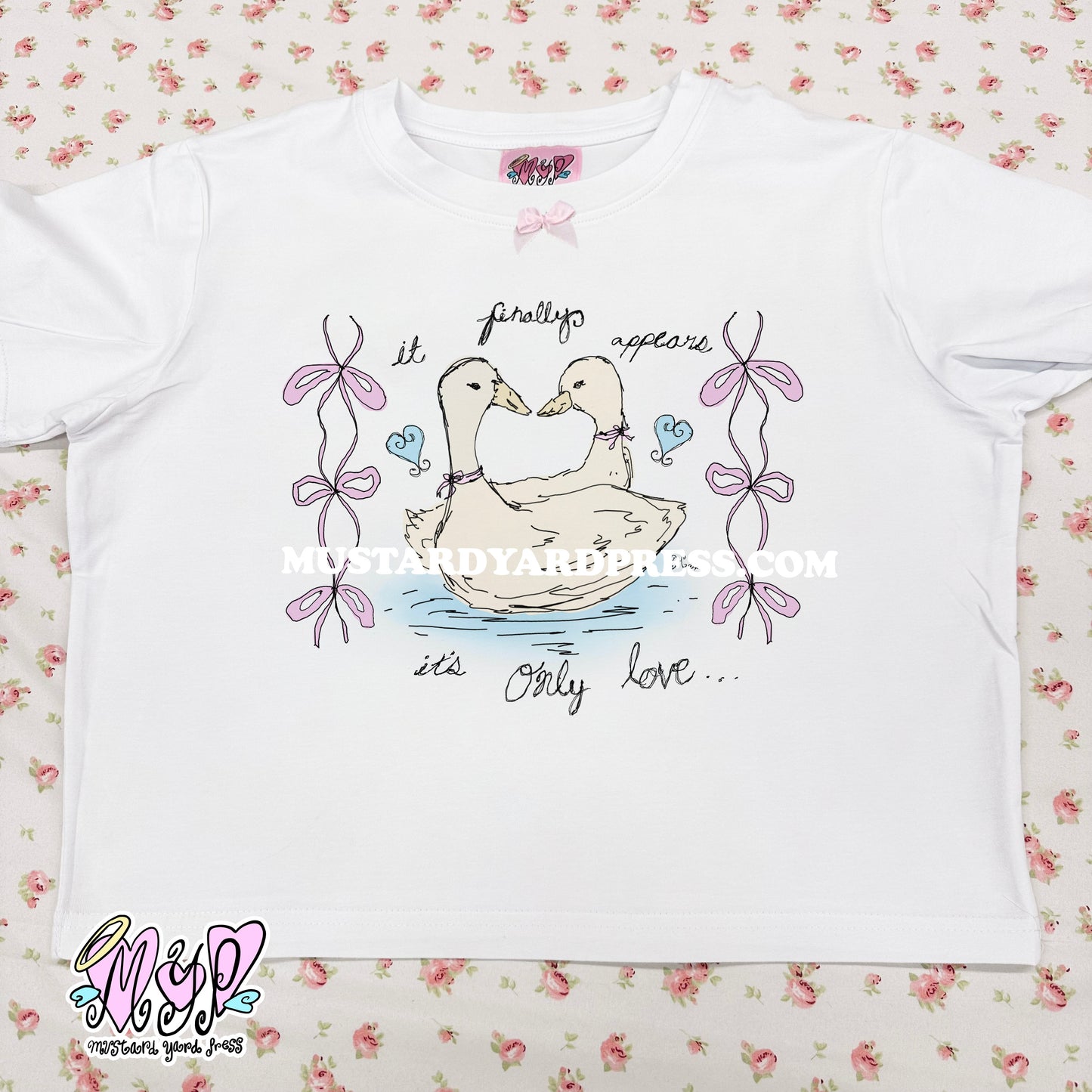 only love swans baby tee
