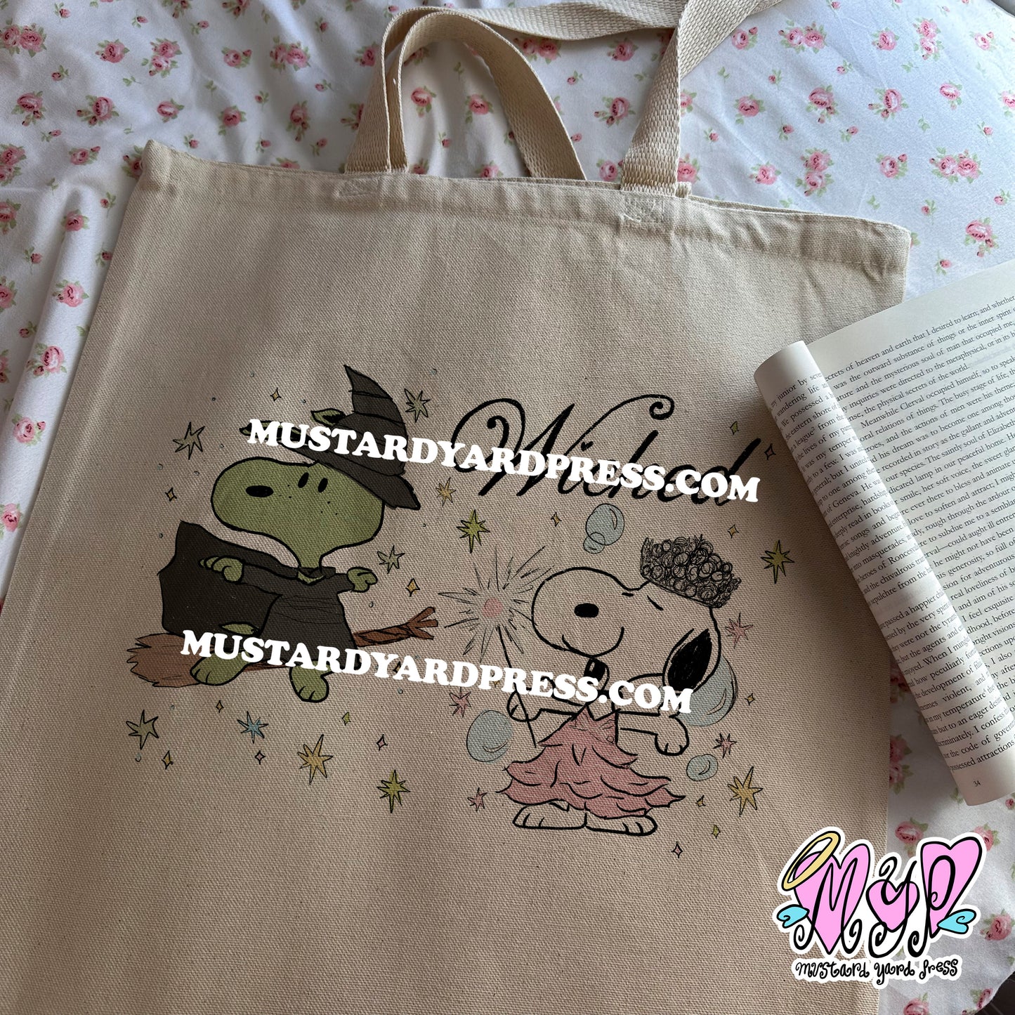 dog witches tote bag