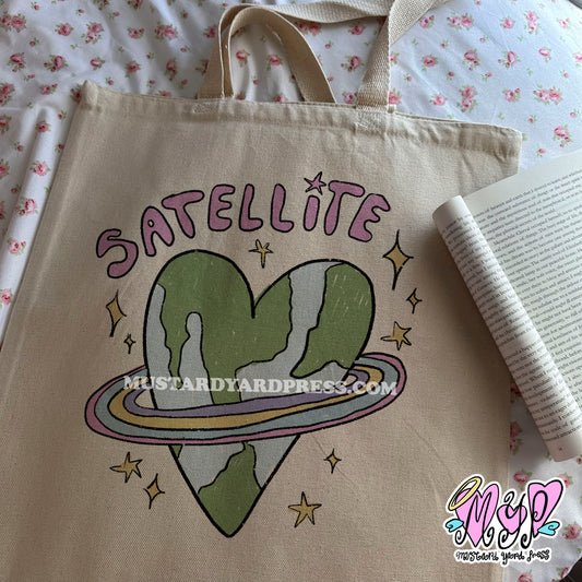 satellite planet tote bag