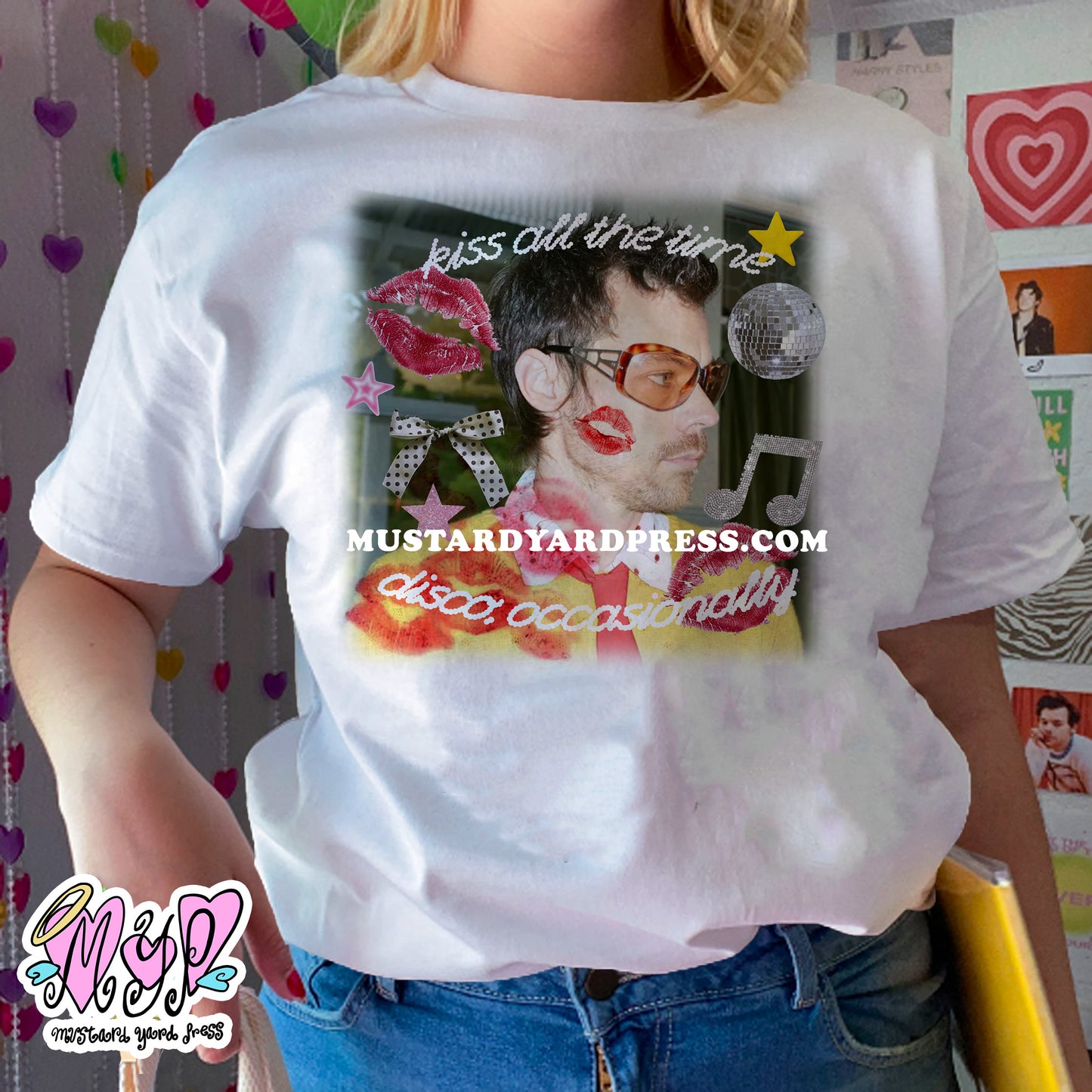 kiss disco stickers t-shirt