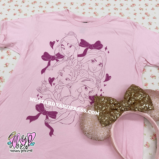 princess sketch pink baby tee