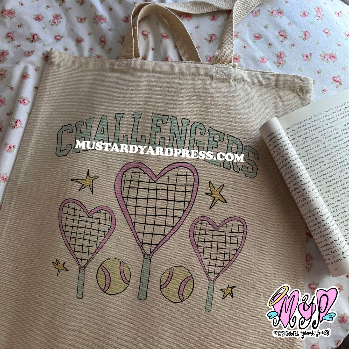 tennis logo tote bag