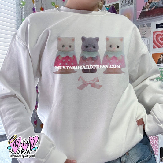 calico bow crewneck