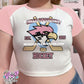 university logo raglan baby tee in pink