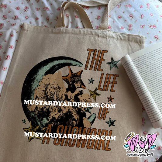 show life moon tote bag