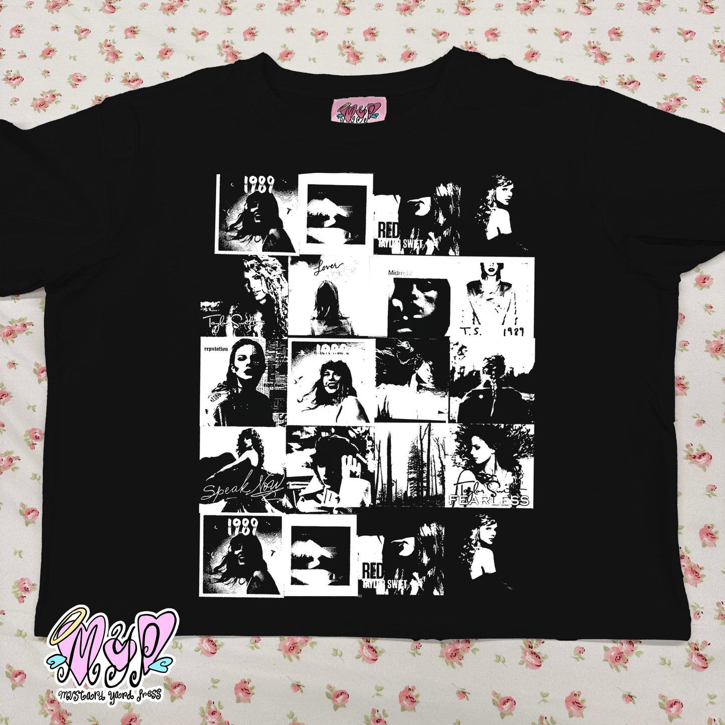 albums collage baby tee