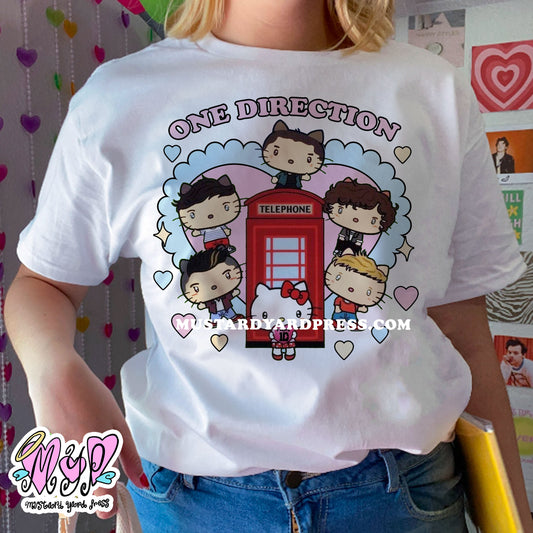 boyband cat heart lace t-shirt