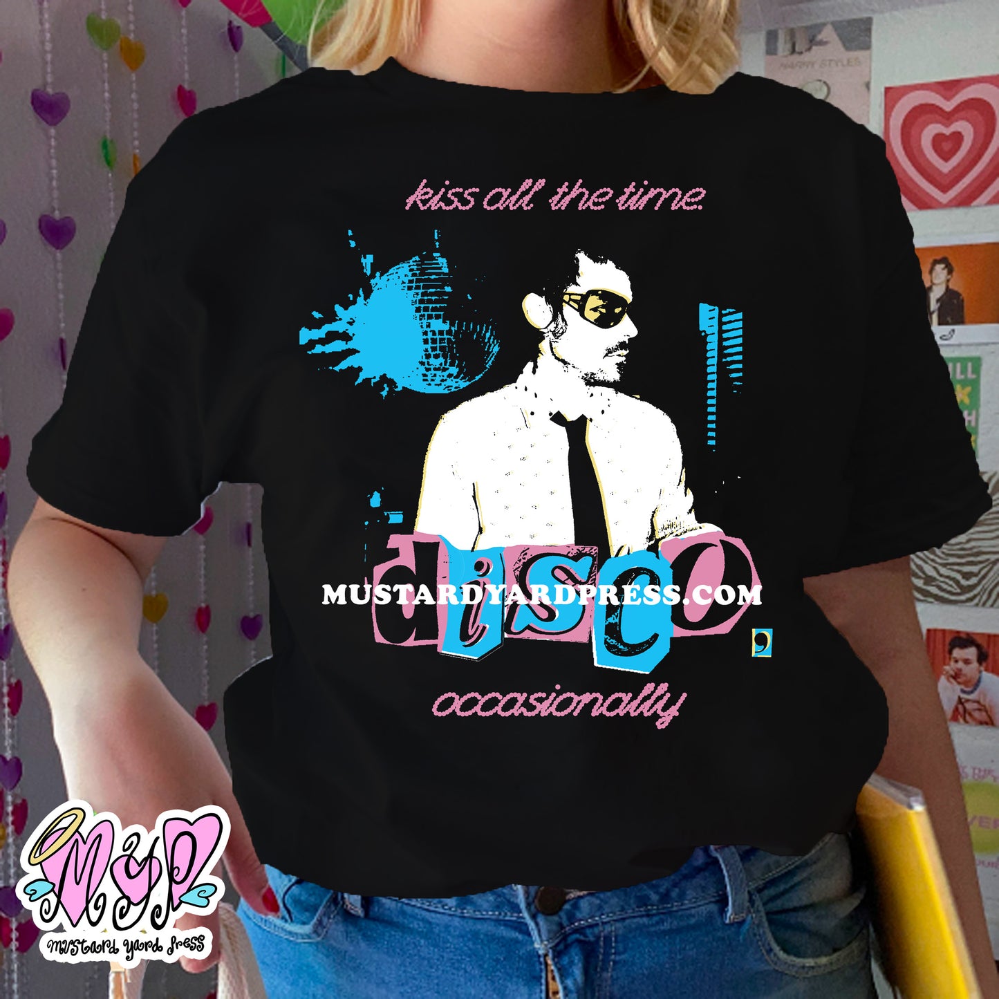 kiss disco collage t-shirt