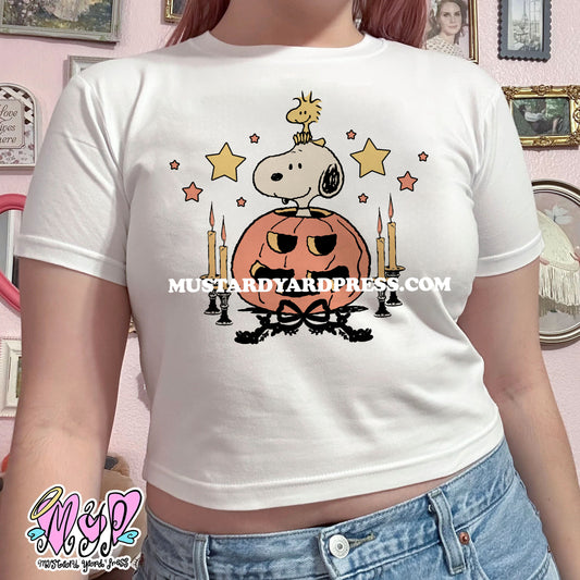 candle dog baby tee