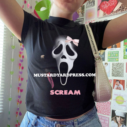 scream bow baby tee
