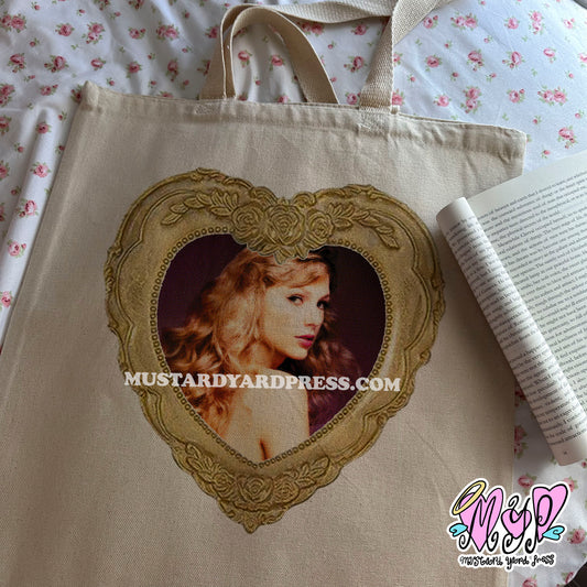 sn heart frame tote bag