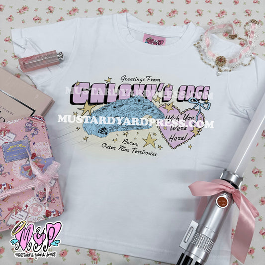 greetings from galaxy baby tee