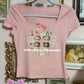 angel lovers pink baby tee