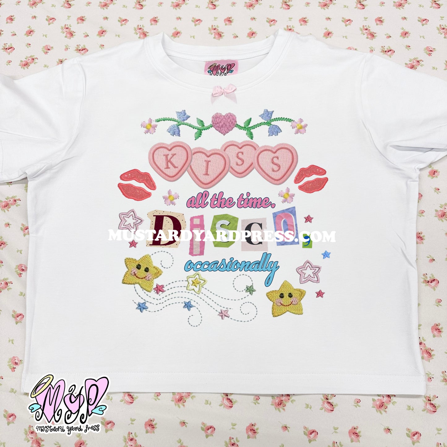 kiss disco patches baby tee