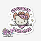 cowboy kitty mini sticker