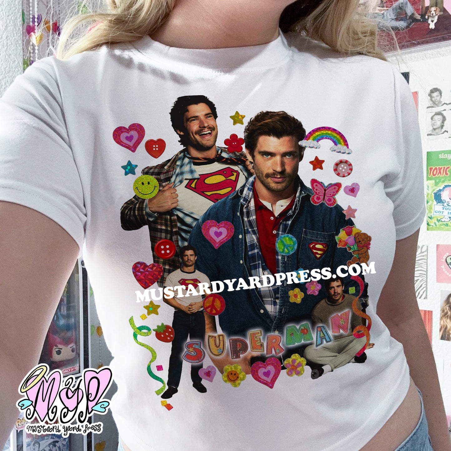 super collage baby tee