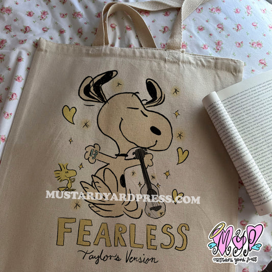 fearless dog tote bag