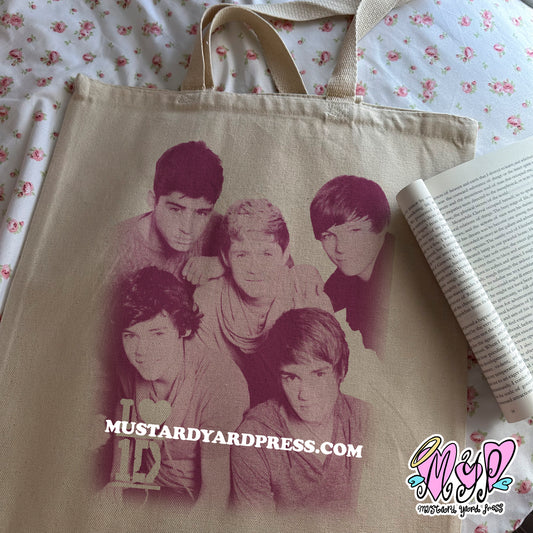 1d portrait tote bag