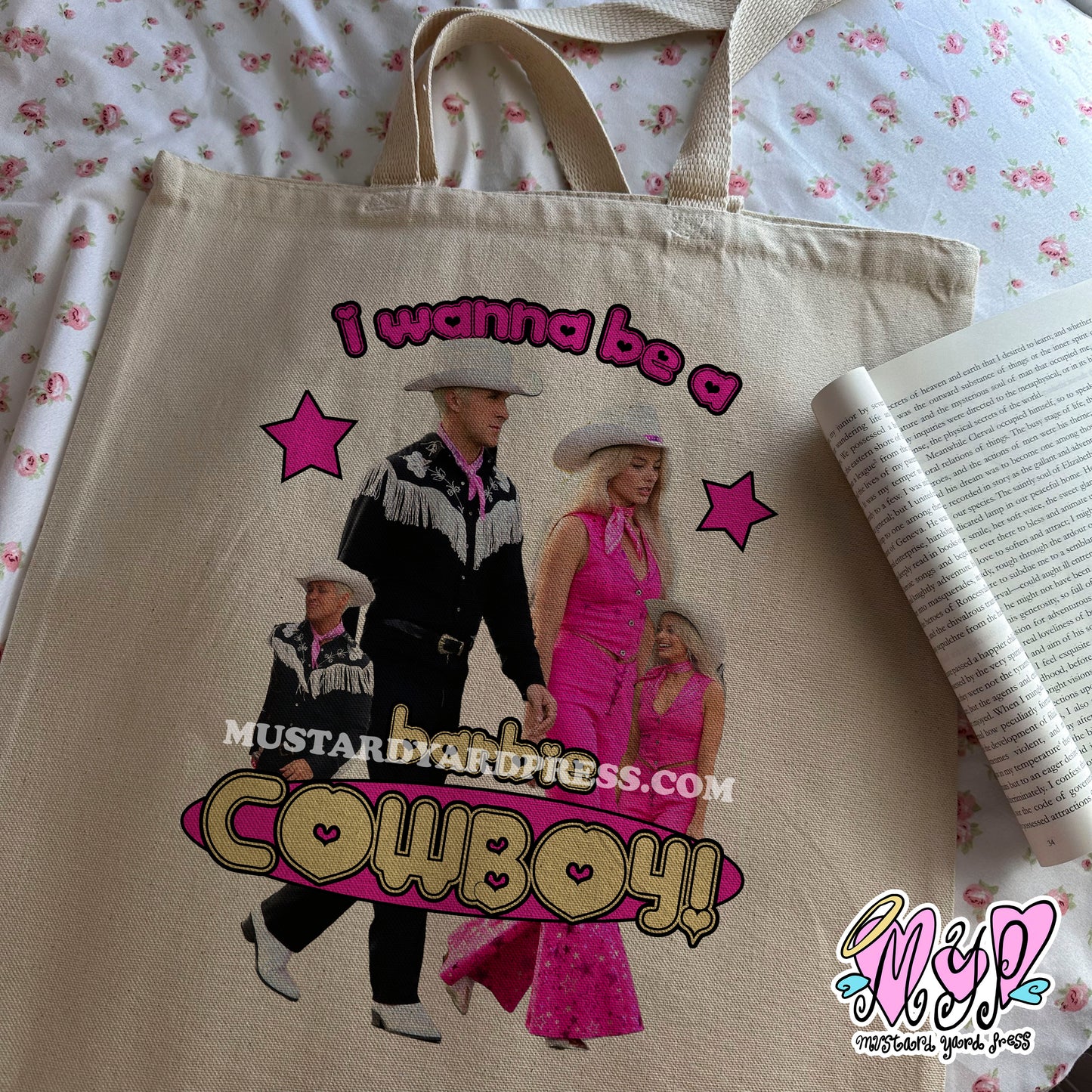 cowboy doll tote bag