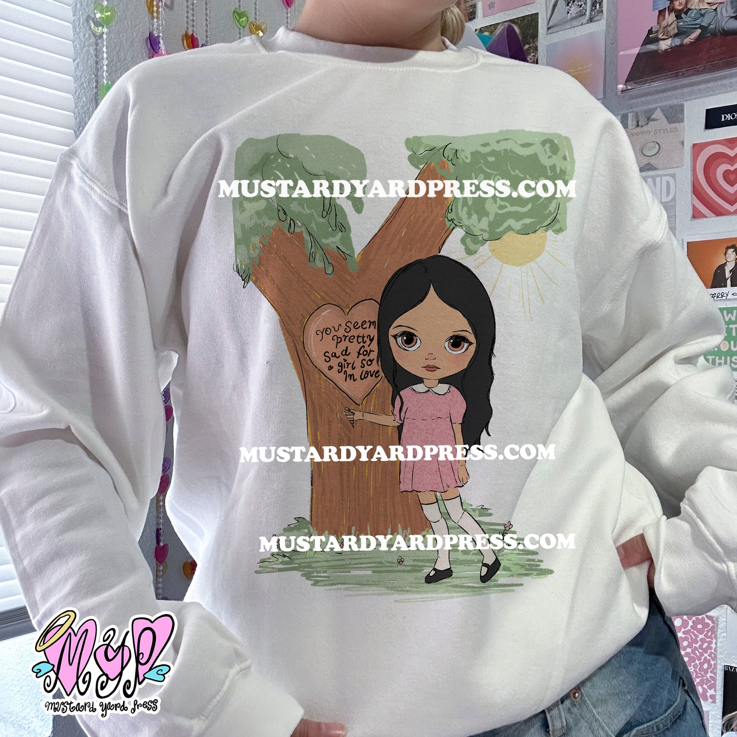 sad girl doll crewneck