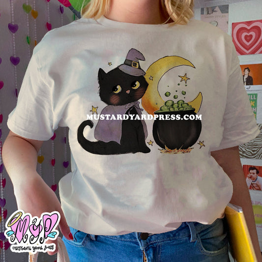 witch cat t-shirt