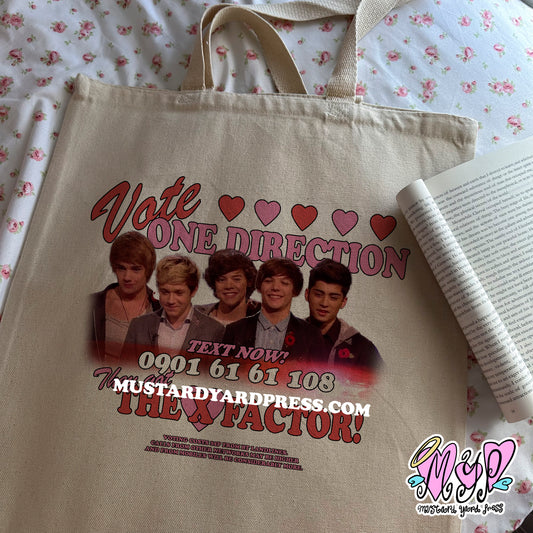 vote 1d tote bag