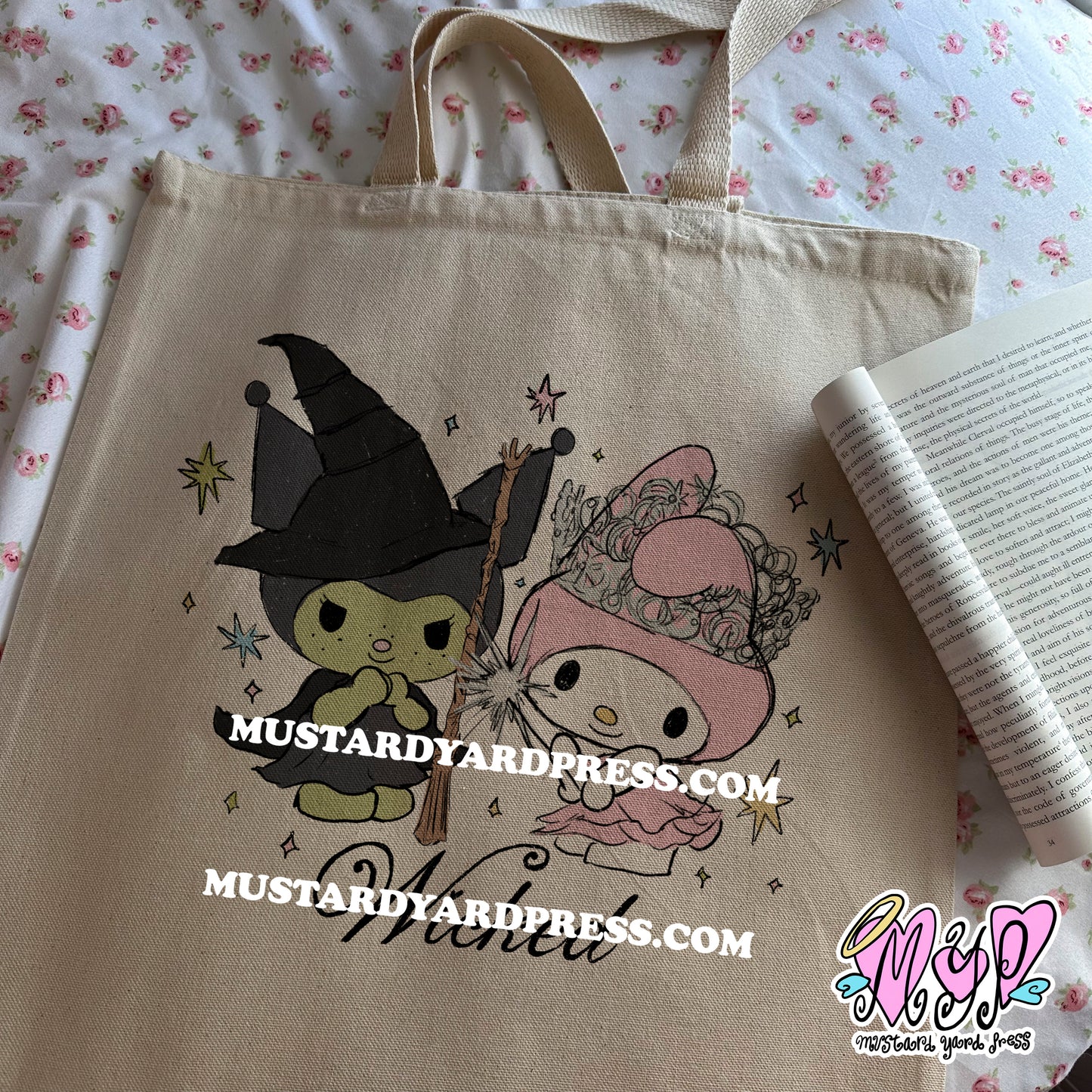 bunny witches tote bag