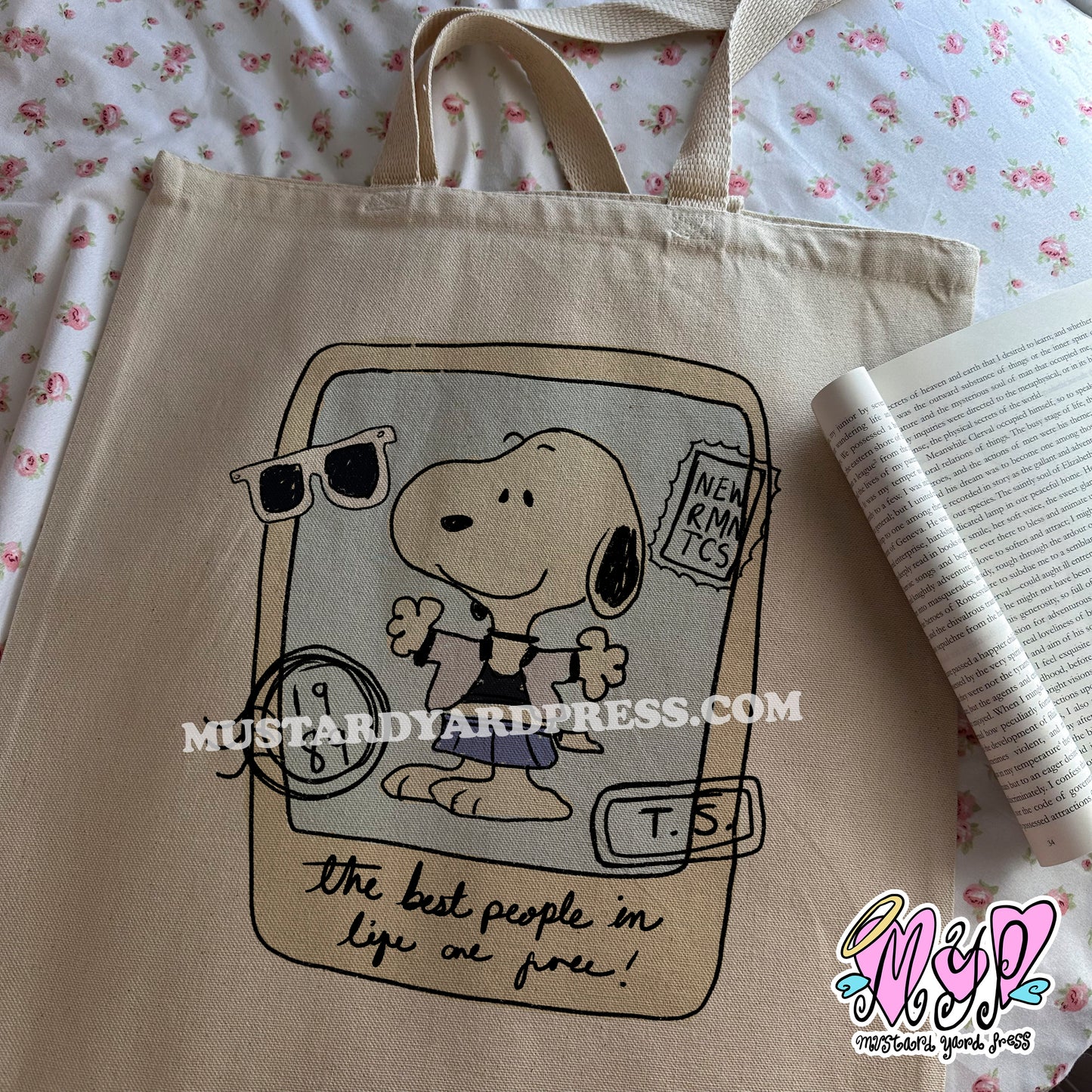 polaroid dog tote bag