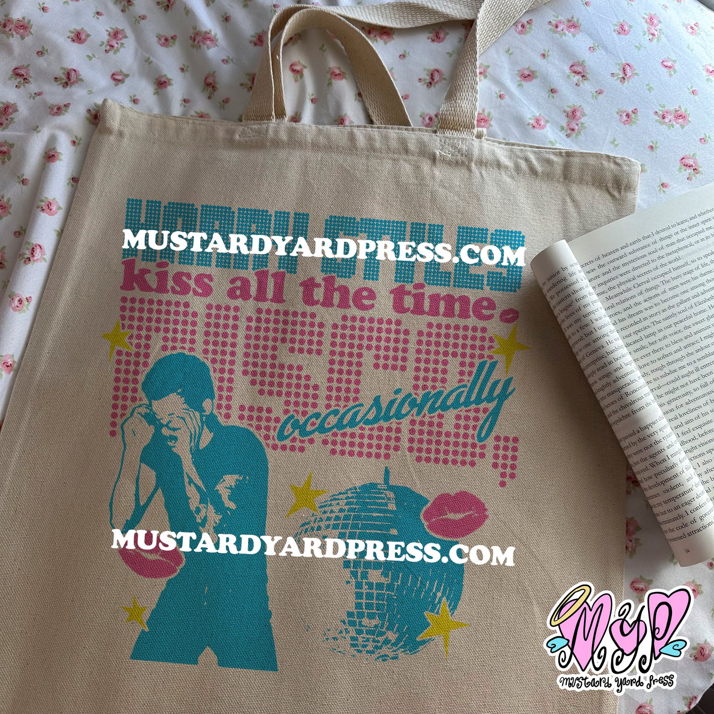 kiss disco tote bag