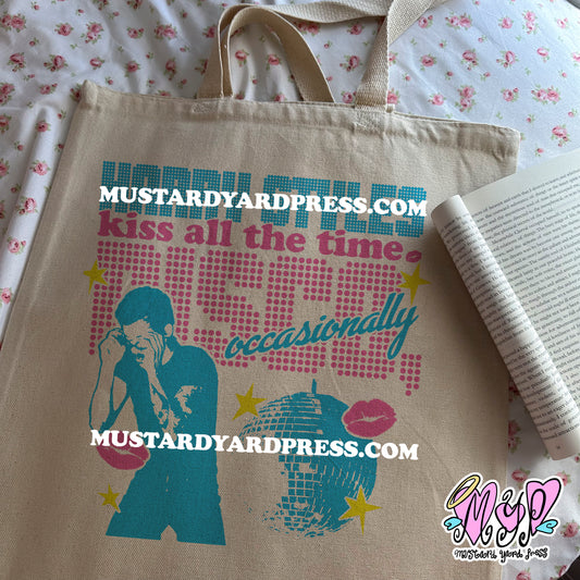 kiss disco tote bag