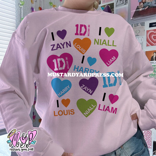1d hearts crewneck
