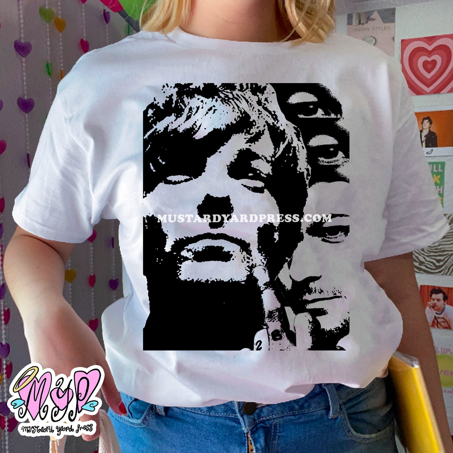 louis white collage t-shirt