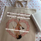 sad girl heart tote bag