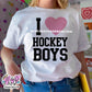 i love hockey boys t-shirt