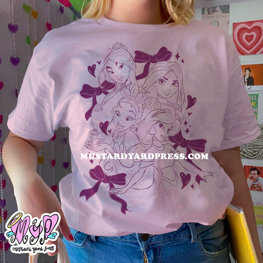 princess sketch pink t-shirt