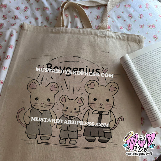 calico mice tote bag