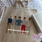 boy dolls tote bag