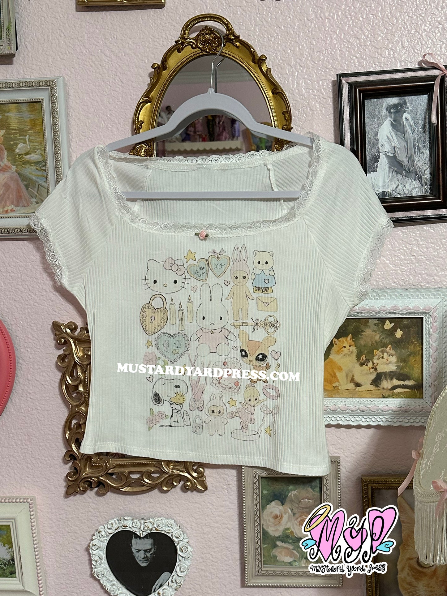 trinkets ribbed lace baby tee