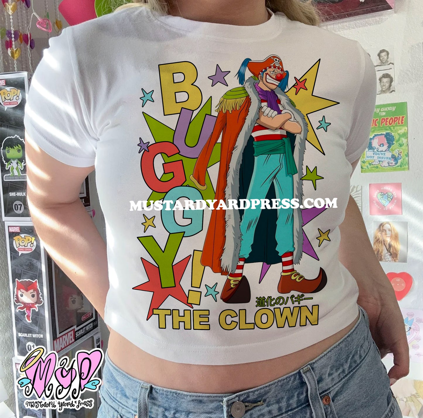 clown stars baby tee