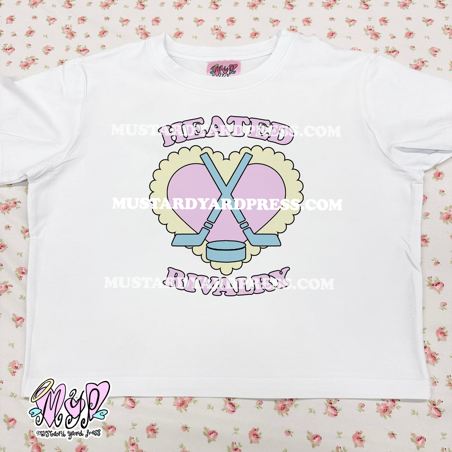 heated heart baby tee