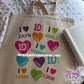 1d hearts tote bag