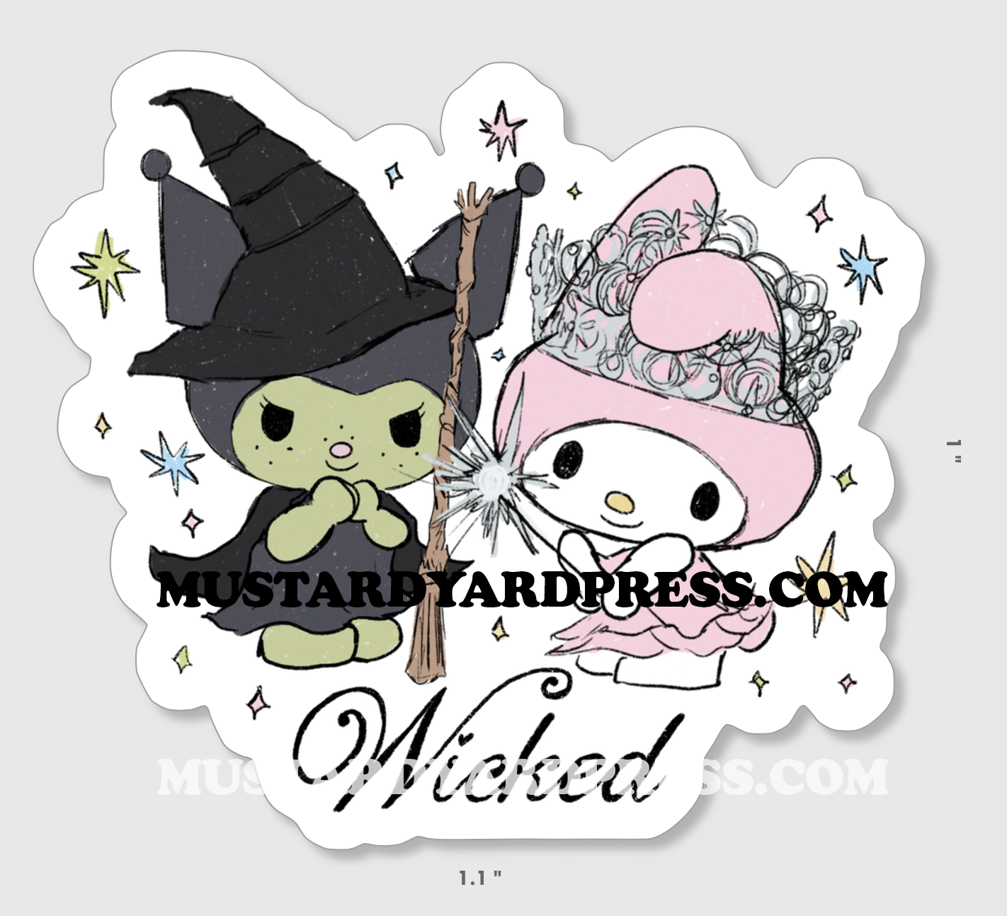 bunny witches mini sticker