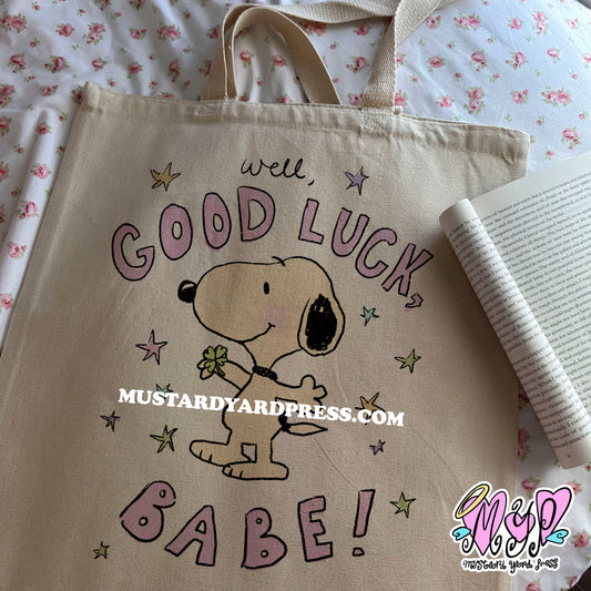 good luck dog tote bag